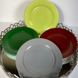 Ovide Dinner Plates Hazel Atlas Vintage Lot 9 Palatine Milk Glass #N1